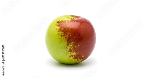 Fototapeta A single red and green jujube fruit isolated on white background