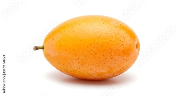 Fototapeta Single passion fruit with stem isolated on a white background