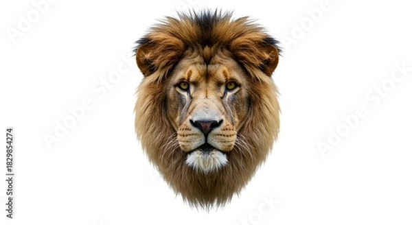 Obraz Bold Close-Up of a Lion Staring Directly into the Camera with Powerful Detail