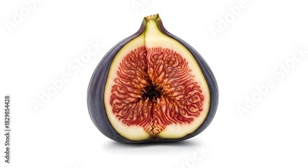 Fototapeta Whole and halved fig isolated on white background