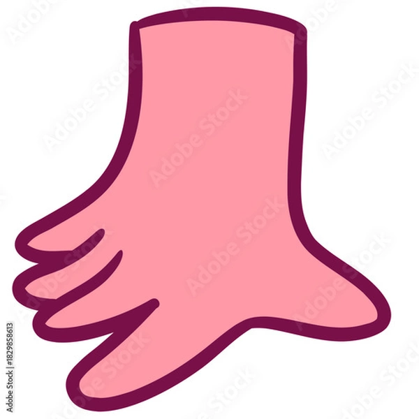 Fototapeta Cartoon hand sign vector drawing illustration