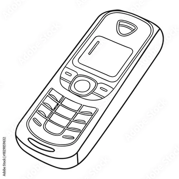 Fototapeta Mobile  handset outline isolated on a transparent background 2