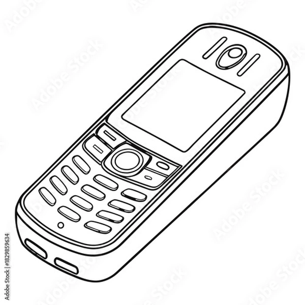 Fototapeta Mobile  handset outline isolated on a transparent background