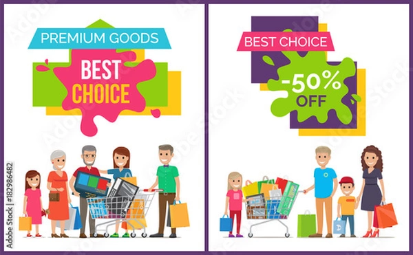 Fototapeta Best Choice and Premium Goods Vector Illustration