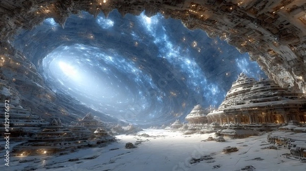 Obraz Alien Cave Nebula Landscape.