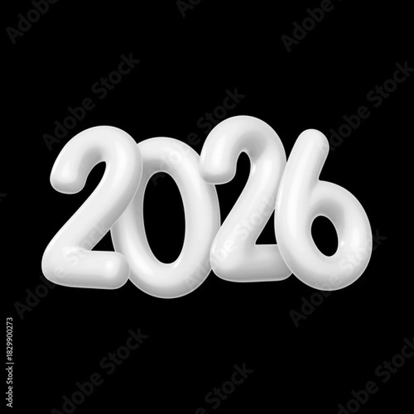 Fototapeta Celebrate the New Year 2026 Design Element on Black Background