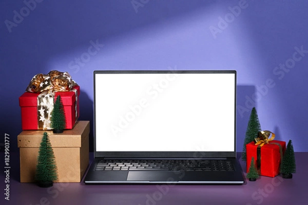 Obraz Ordering gifts online. Concept