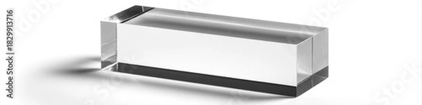 Fototapeta Clear acrylic block with sharp transparency isolated on white background