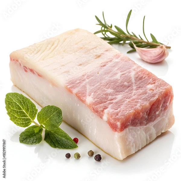 Fototapeta Raw beef bones with marrow cut isolated on a white background presenting fresh meat culinary ingredient for cooking
