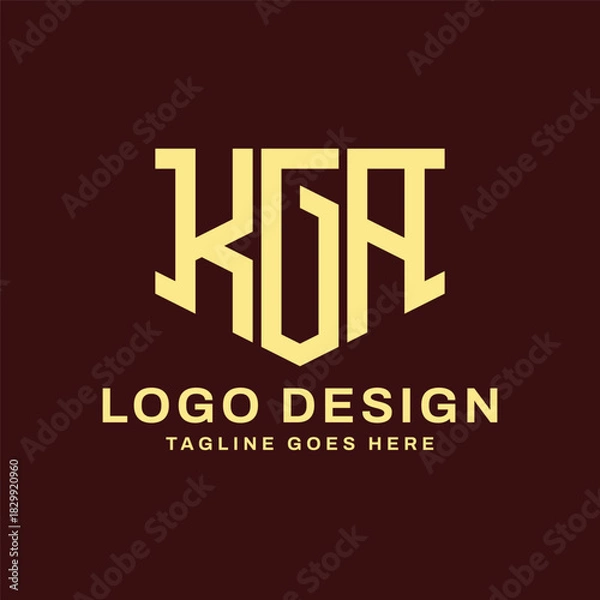 Fototapeta Modern Letter KGA Logo Design