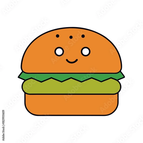 Obraz Vector Clip Art Hamburger for Web and Graphic Design