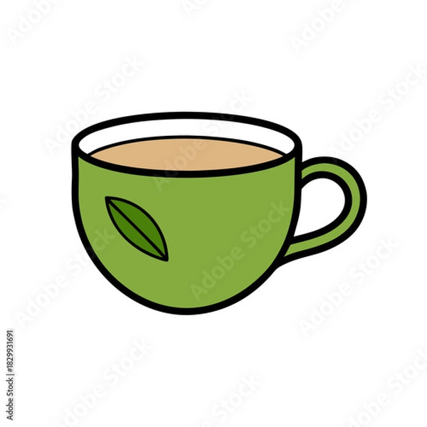 Obraz Vector Clip Art Herbal Tea Cup on White Background for Web and Graphic Design
