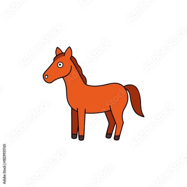 Obraz Vector Clip Art Horse on White Background for Web and Graphic Design