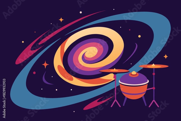 Obraz International Jazz Day Cosmic Galaxy Instrument Vector