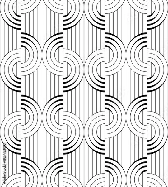 Obraz Seamless abstract pattern. Modern geometric background with circles.
