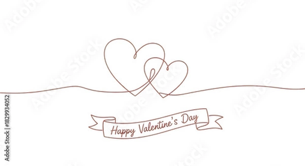 Fototapeta Three intertwined hearts with happy mothers day banner isolated on transparent background