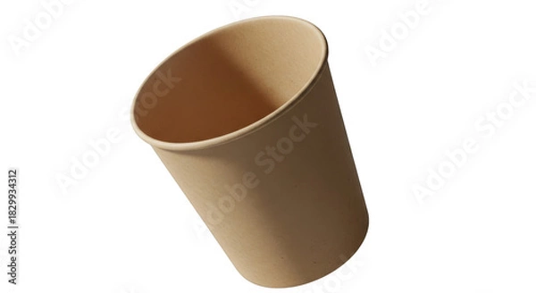 Obraz Tan colored ceramic cup isolated on transparent background