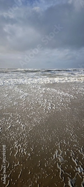 Obraz Sandstrand und Schaum bei Bjerregard