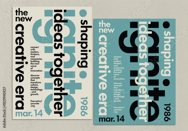 Obraz Bold Retro Typographic Aesthetic Poster Layout