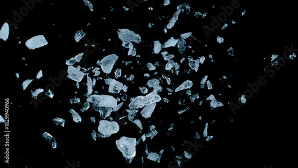 Obraz Super Slow Motion of Exploding Ice Shards , Close-up