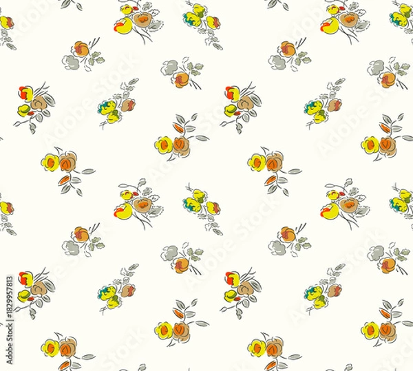 Fototapeta seamless vector pattern with bees