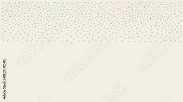 Fototapeta A soft cream background with a scatter of small confetti shapes in pastel shades across the top area