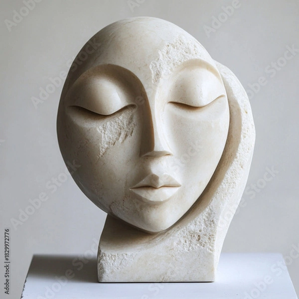 Fototapeta an elegant abstract sculpture of a female head
