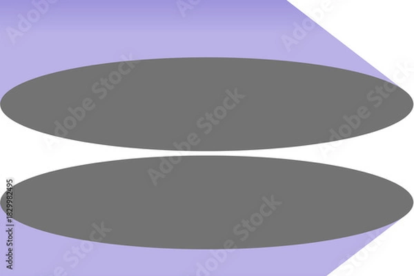 Obraz Two horizontal gray ellipses with purple abstract shape on transparent background