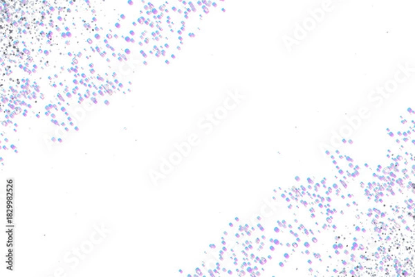 Fototapeta Abstract purple glitter confetti border frame isolated on transparent background