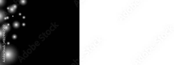 Fototapeta Abstract bokeh light effect with glowing white particle overlay on black isolated on transparent background