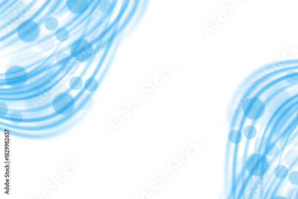 Fototapeta Abstract blue wave flow with bokeh effect isolated on transparent background