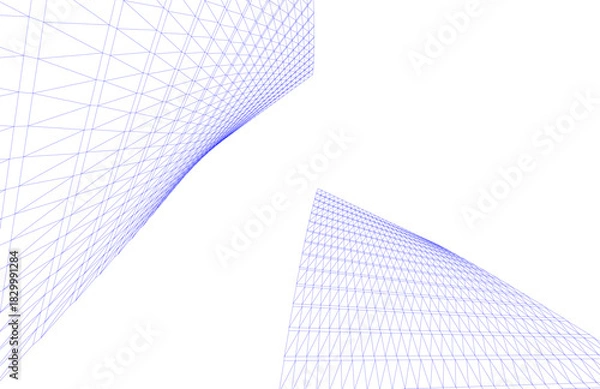 Fototapeta Abstract modern architecture, 3D rendering