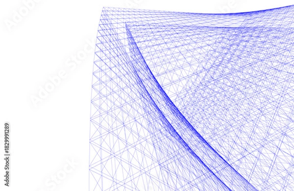 Fototapeta Abstract modern architecture, 3D rendering