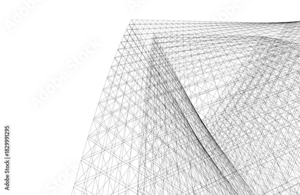 Fototapeta Abstract modern architecture, 3D rendering