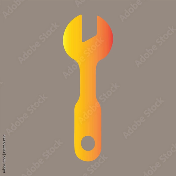 Obraz Orange wrench tool icon for repair, maintenance, or construction work