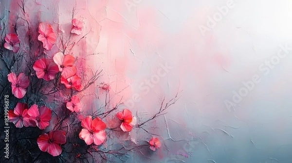 Obraz Abstract Pink Flower Artwork with Textured Background