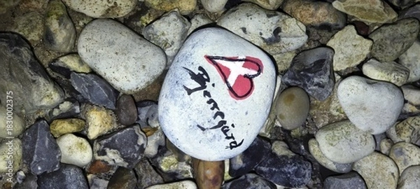 Obraz Stein mit Dänischem Herz und Bjerregard