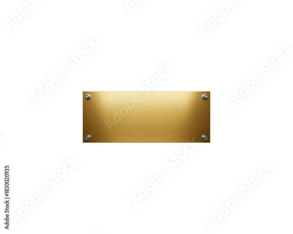 Fototapeta Golden plaque with rivets isolated on transparent background