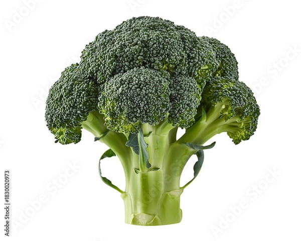 Fototapeta Fresh broccoli head isolated on transparent background