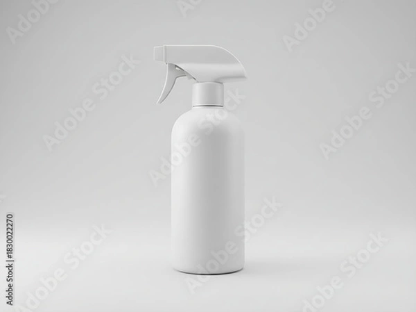 Obraz Sleek minimalist white spray bottle perfect for showcasing product mockups, cleaning solutions, or cosmetic packaging in a modern and clean style