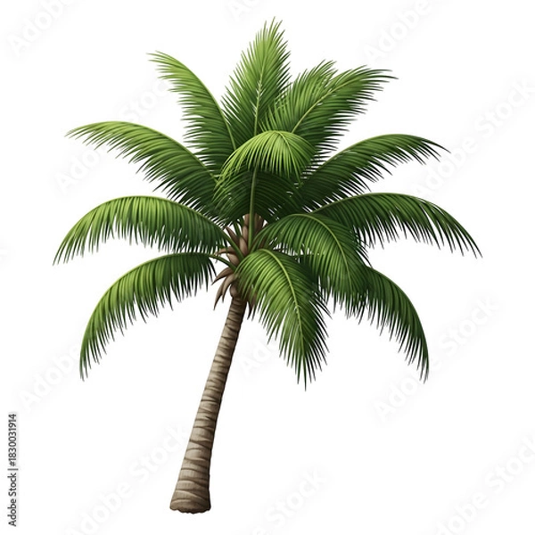 Fototapeta Palm tree isolated on black background