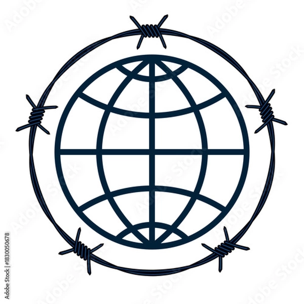 Obraz Barbed wire globe
