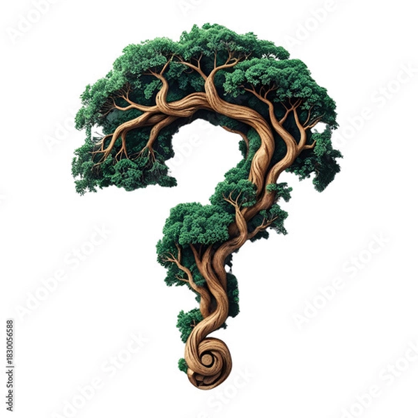 Fototapeta tree shaped question mark illustration
