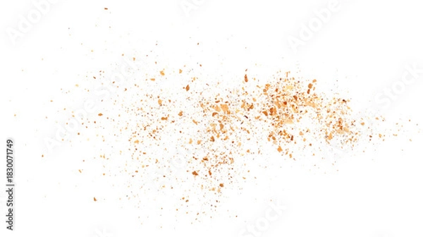 Fototapeta Bread crumbs flying, isolated on white background and texture