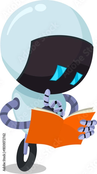 Obraz machine learning concept - robot studying - artificial intelligence training