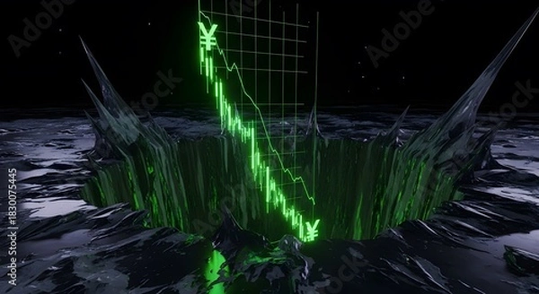 Fototapeta Currency financial data chart down