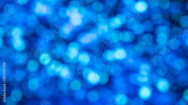 Obraz Blue bokeh lights abstract background with soft blur