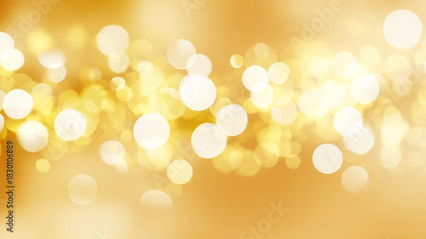 Fototapeta ゴールドの玉ボケが広がる抽象背景
