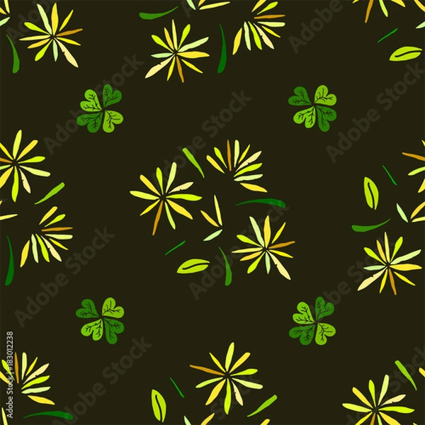 Fototapeta Color simple botanical abstract seamless pattern background