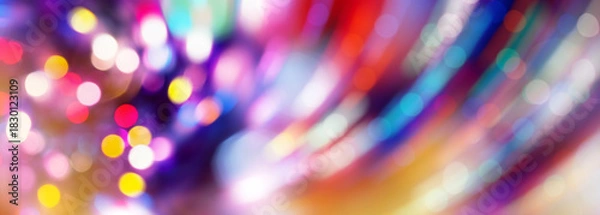 Fototapeta Beautiful Christmas lights background, abstract background with bokeh, background with vibrant colorful blur lights